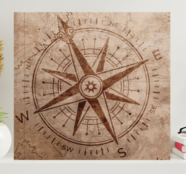 Amprente de perete vintage compas vechi maro - TenStickers