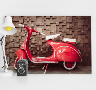 Amprente de perete vintage motociclete rosii - TenStickers