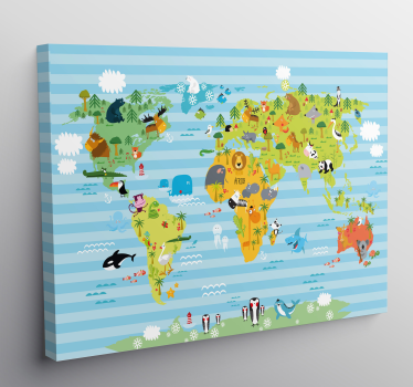 Animale panza de harta lumii - TenStickers