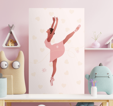 Balerină cu flori pânză artă de perete - TenStickers