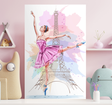 Balerină în artă de perete din pânză paris - TenStickers