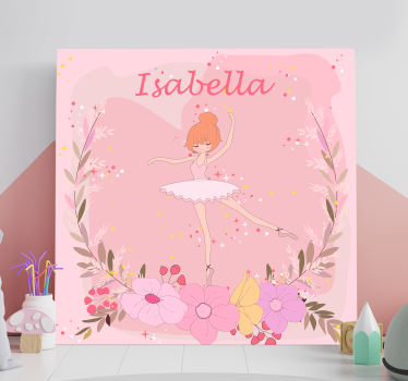 Balerină florală personalizată pânză de artă - TenStickers