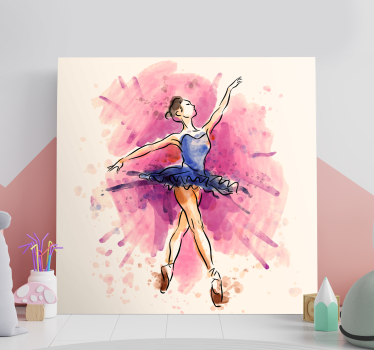 Arta de perete balerina mov - TenStickers