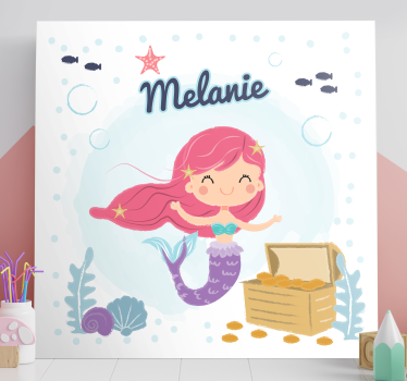 Bebe de sirena con nombre wall pictures for nursery - TenStickers