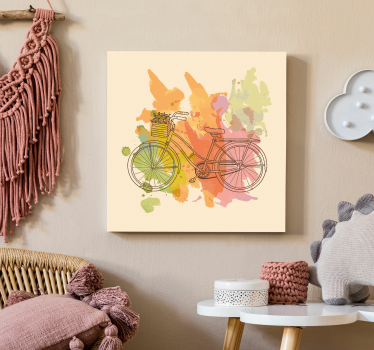 Bicicleta vintage cu flori printuri de perete vintage - TenStickers