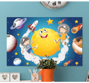 Copii cu desene animate care se joacă în spațiu poze de perete pe - TenStickers