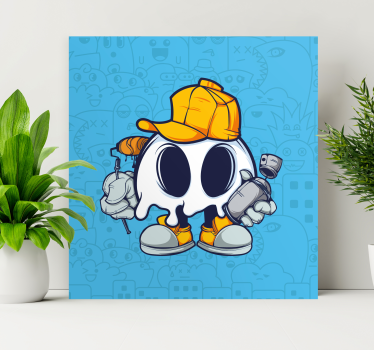 Craniu cool copil graffiti desen animat artă modernă imprimări pe - TenStickers