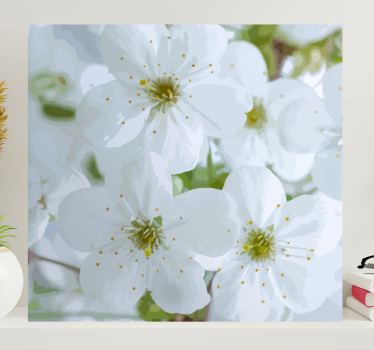 Culori pastel albe petale frumoase panza florala - TenStickers