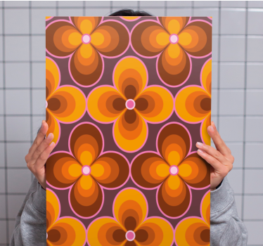 Floare retro model groovy imprimeuri de perete vintage - TenStickers