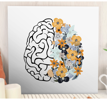 Floral creier abstract încadrat artă de perete - TenStickers