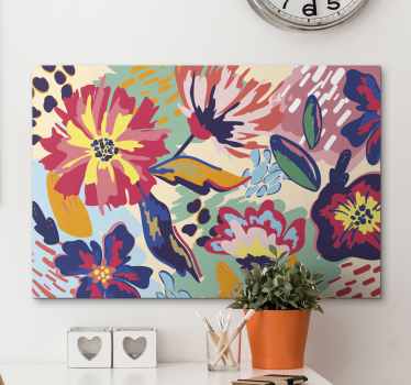 Flori pictate moderne imprimeuri de artă modernă pe pânză - TenStickers