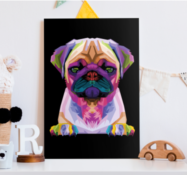 Geometric-animale drăguț câine imagini pe pânză - TenStickers