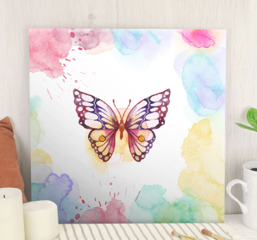 Imagine artistică de pânză fluture multicolor - TenStickers