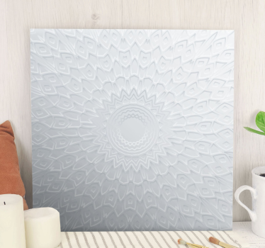Imagini 3d de artă modernă mandala albă pe pânză - TenStickers