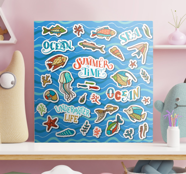 Imagini de perete colaj cu autocolante oceanice pentru copii - TenStickers