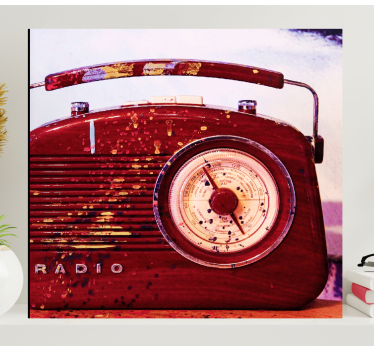 Imprimări de perete vintage radio roșii - TenStickers