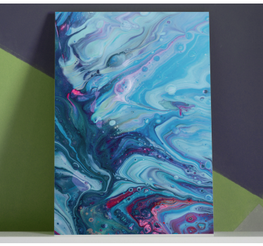 Imprimeuri de artă modernă cu gradient albastru acrilic pe pânză - TenStickers