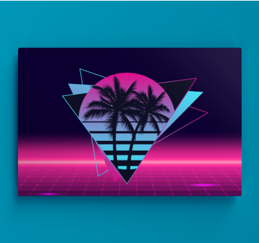 Imprimeuri de perete vintage palmier stil vaporwave - TenStickers