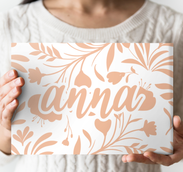 Model de frunze vintage roz imprimeuri de perete cu plante - TenStickers