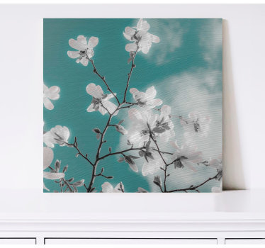 O frumoasă pânză florală cu cer albastru însorit - TenStickers