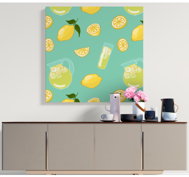 Pahar cu lămâie și fructe de artă - TenStickers