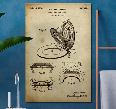 Pânză de artă de perete de baie vintage - TenStickers