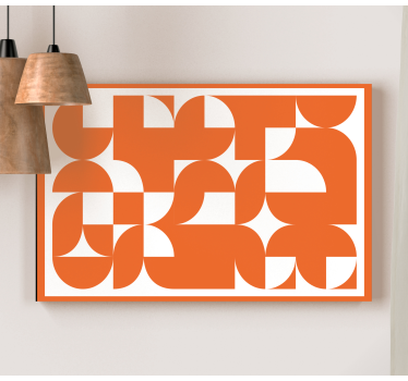 Pânză de perete geometric model de artă abstractă portocalie - TenStickers