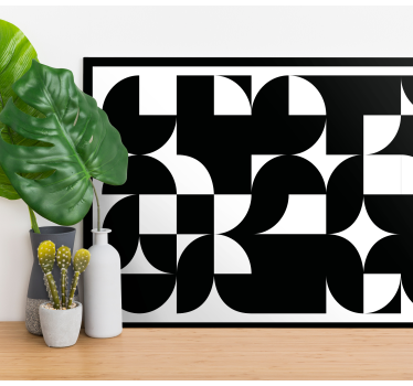 Pânză de perete geometrică de artă neagră abstractă - TenStickers