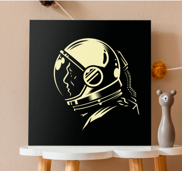 Panza dormitor cosmonaut monocrom vintage - TenStickers