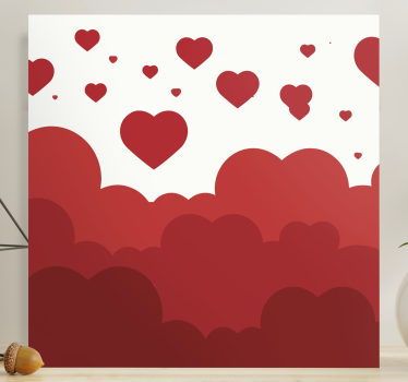 Panza dormitor design inima rosie inima - TenStickers