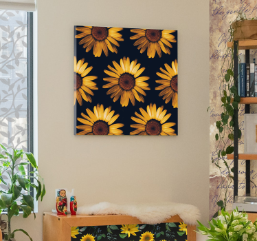 Pânză florală de floarea soarelui galbenă - TenStickers
