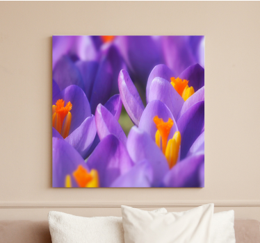 Pânză florală de flori de crocus violet și portocaliu - TenStickers