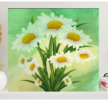 Pânză florală margarete pictate - TenStickers
