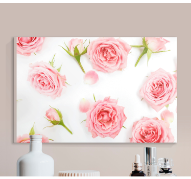 Pânză florală trandafiri roz cool - TenStickers