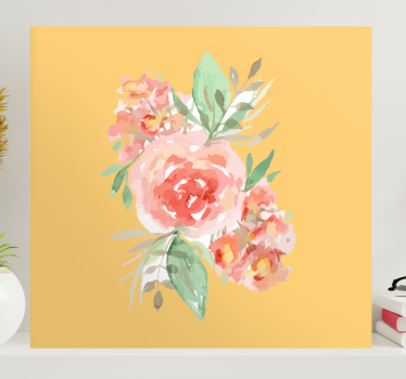 Pictura cu trandafiri galbeni de epocă pânză florală - TenStickers