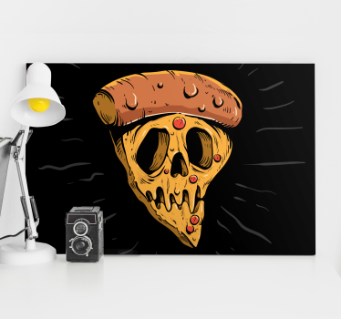 Pizza craniu stil graffiti tipărituri de artă modernă pe pânză - TenStickers