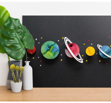 Planete de desene animate în imagini de perete în linie pentru cr - TenStickers