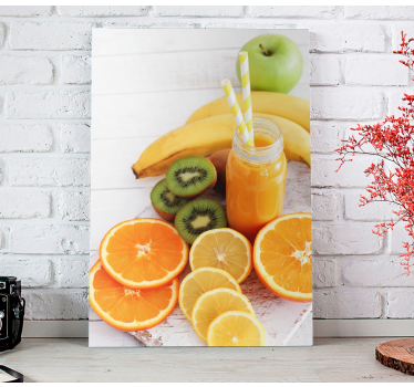 Portocale și mere decojite fructe pânză artă - TenStickers