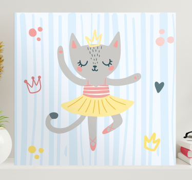Poze de perete din desene animate pisica balerina pentru cresa - TenStickers