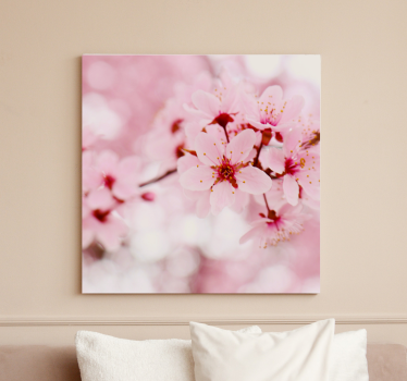 Roz floare fotografie artă floral pânză - TenStickers