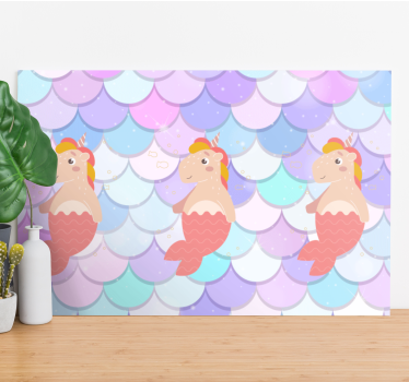 Sirene unicorn cu solzi de pește imagini de perete pentru creșă - TenStickers