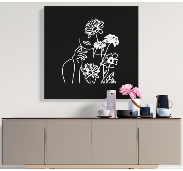 Tablou flori design floral pentru femei minimaliste - TenStickers