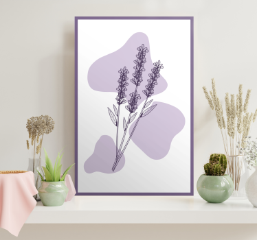 Tablou flori desen planta de lavandă - TenStickers