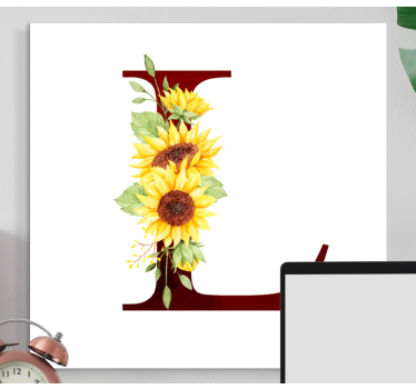Tablou flori floarea soarelui litera l - TenStickers