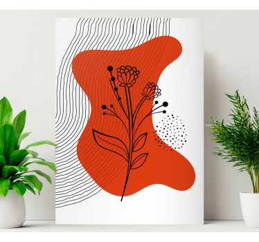 Tablou flori silueta florală abstractă - TenStickers