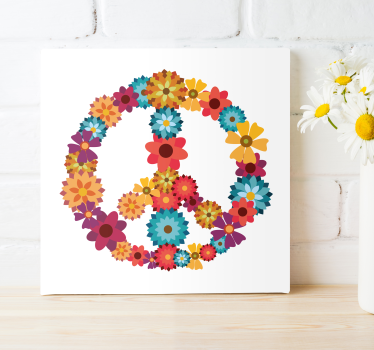 Tablou flori simbol hippie - TenStickers