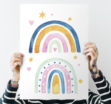 Tablou infantil aranjament colorat cu curcubeu - TenStickers