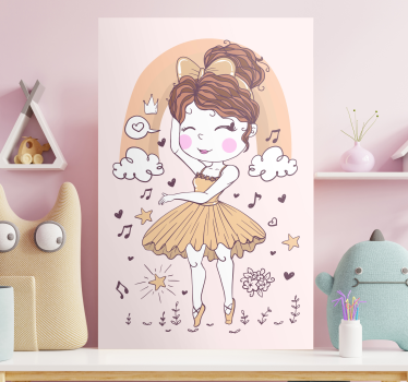 Tablou infantil dansatoarea de balet bucurie - TenStickers