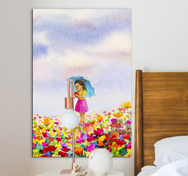 Tablou infantil fata cu umbrela - TenStickers
