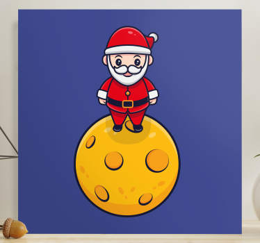 Tablou infantil moș crăciun pe lună - TenStickers